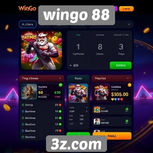 Interface do usuário do Wingo 88 é intuitiva